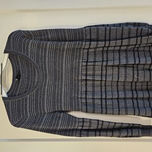 Style & Co. Gray Striped Sweater Top